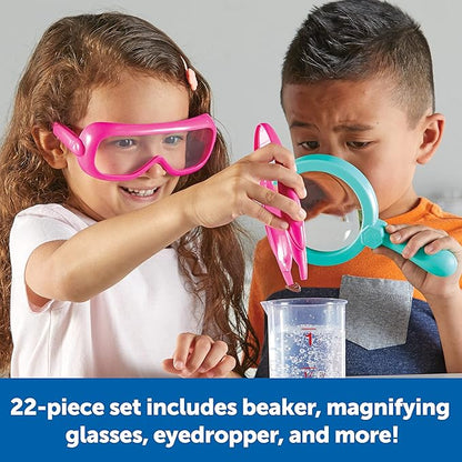 Learning Resources Primary Science Lab Set Pink - Experimentation and Observation for Kids, STEM Projects, Science Kits, Experiments, Pretend Play Scientists, Toddler Project Chemistry Toy