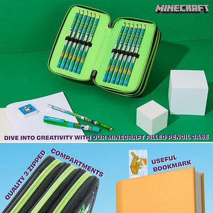 Minecraft Kids Pencil Case Stationery Pens Colored Pencils Notebook School Supplies Gamer Gifts for Boys