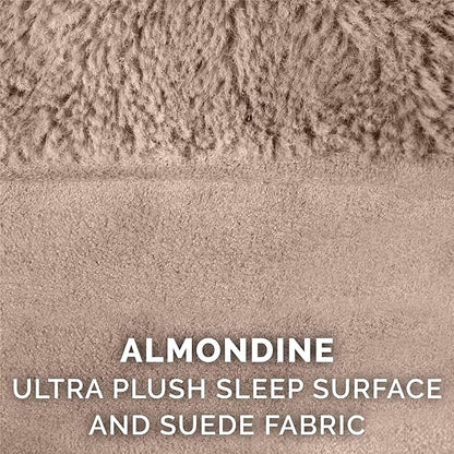 Furhaven Replacement Dog Bed Cover Plush & Suede Sofa-Style, Machine Washable - Almondine, Jumbo Plus (XX-Large)