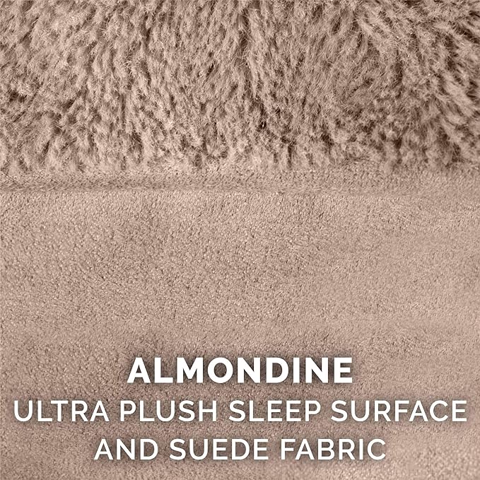 Furhaven Replacement Dog Bed Cover Plush & Suede Sofa-Style, Machine Washable - Almondine, Jumbo (X-Large)