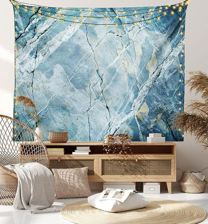 Ambesonne Marble Print Tapestry, Exquisite Granite Stone Architecture Floor Nature Faded Rock Picture, Wall Hanging for Bedroom Living Room Dorm Decor, 40" X 60", Pale Blue Grey
